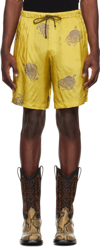 Photo: Dries Van Noten Yellow Printed Shorts