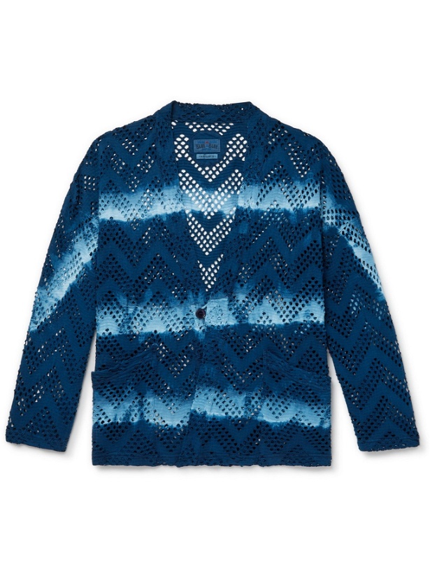 Photo: BLUE BLUE JAPAN - Indigo-Dyed Cotton-Mesh Jacket - Blue