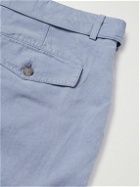 Officine Générale - Julian Straight-Leg Belted Lyocell, Linen and Cotton-Blend Bermuda Shorts - Blue
