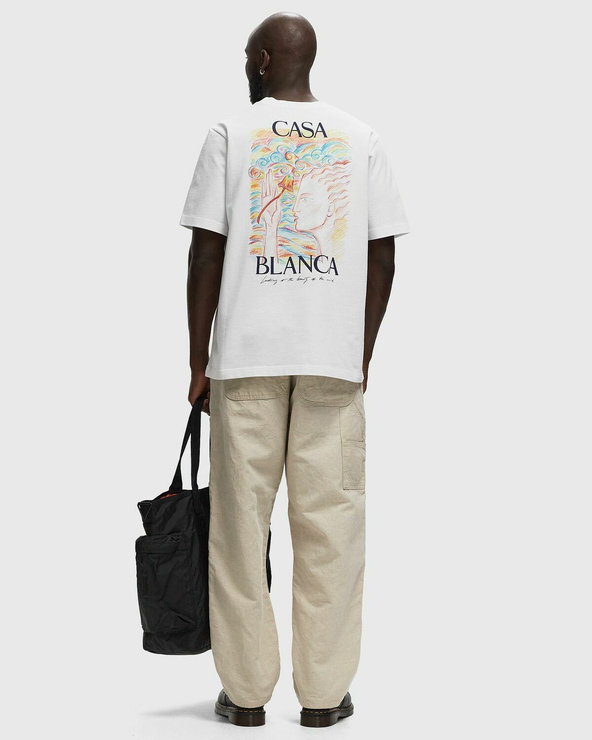 Casablanca Mushroom Goddess Printed T Shirt White Shortsleeves