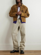 Small Talk - Printed Suede Blouson Jacket - Brown