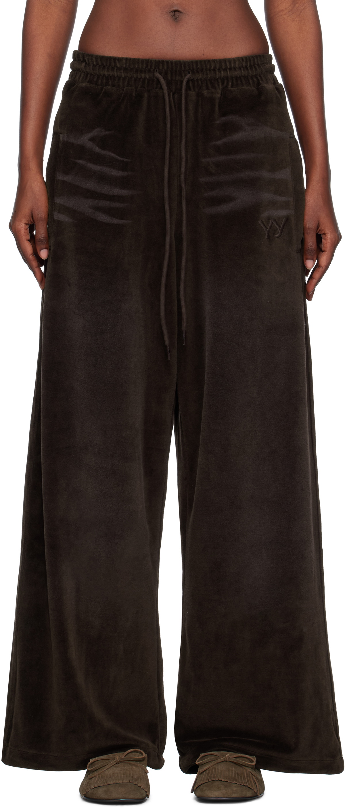 OPEN YY Black Corduroy Wide-Leg Trousers OPEN YY
