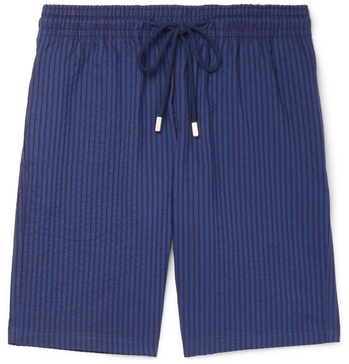 Photo: Vilebrequin - Bolide Striped Cotton-Seersucker Shorts - Blue