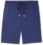 Vilebrequin - Bolide Striped Cotton-Seersucker Shorts - Blue