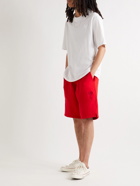 AMI PARIS - Logo-Embroidered Cotton-Jersey Shorts - Red