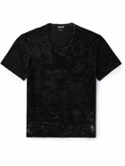 TOM FORD - Sequinned Silk T-Shirt - Black