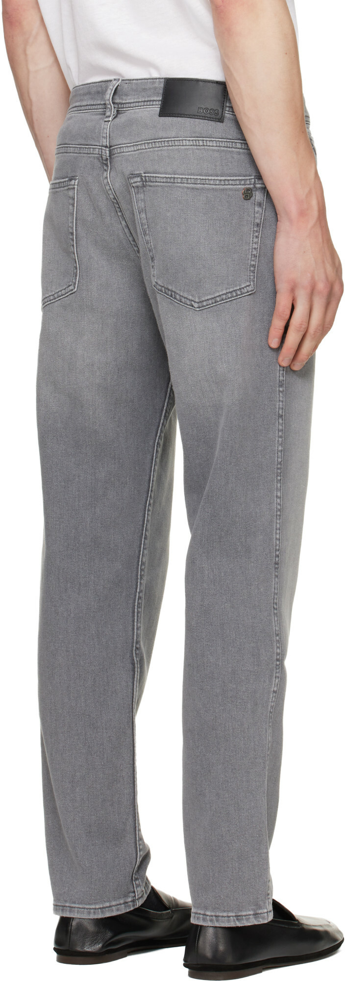 BOSS Gray Maine Regular-Fit Comfort-Stretch Jeans