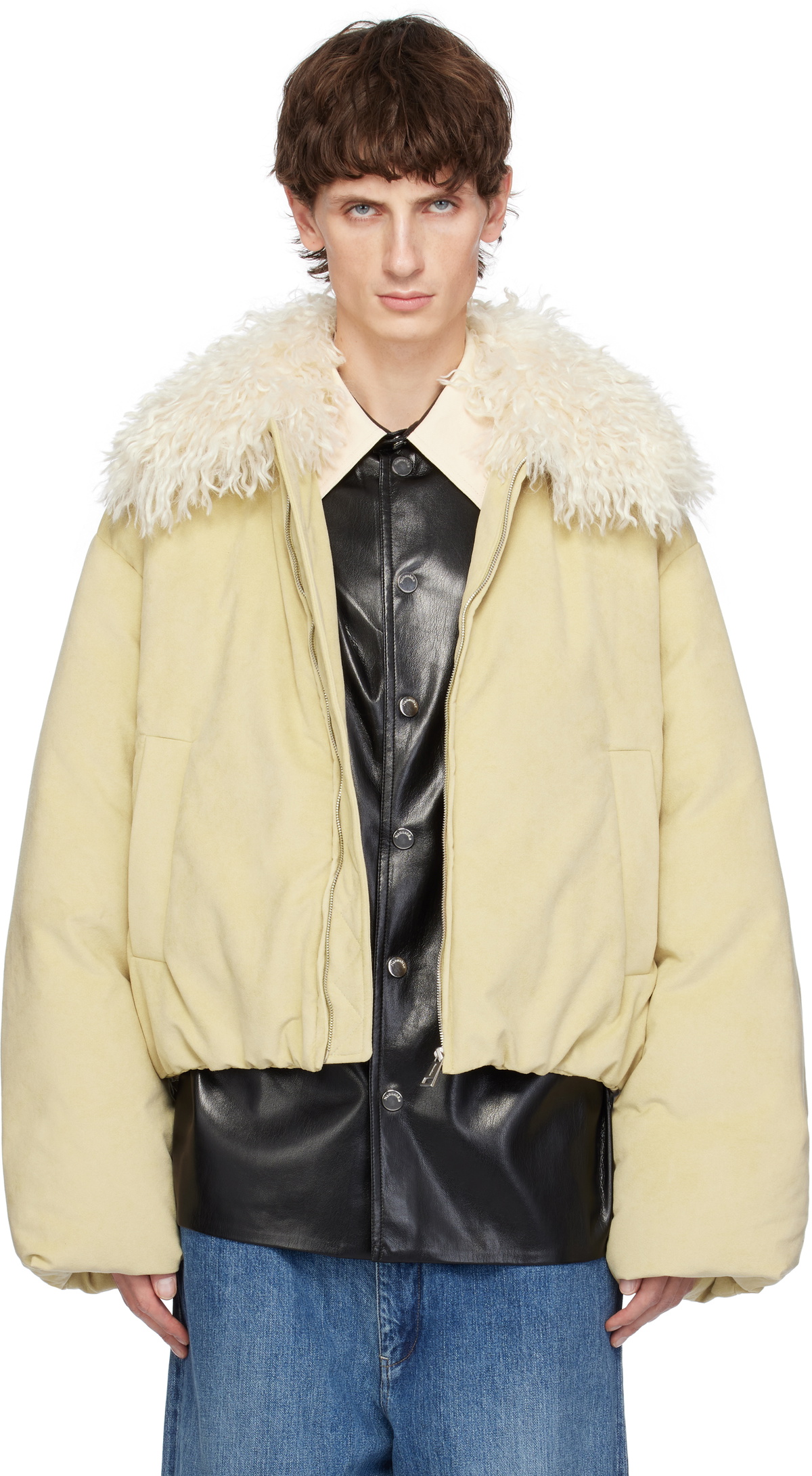Nanushka Beige Zacharie Faux-Suede Puffer Jacket Nanushka
