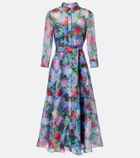 Carolina Herrera Floral silk organza shirt dress
