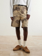 KAPITAL - Easy Straight-Leg Herringbone Camouflage-Print Cotton Shorts - Neutrals