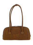 Marge Sherwood boston Brown Shoulder Bag With Embossed Logo Lettering On The Front In Leather Woman