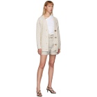 3.1 Phillip Lim White Wool Cable Knit Cardigan