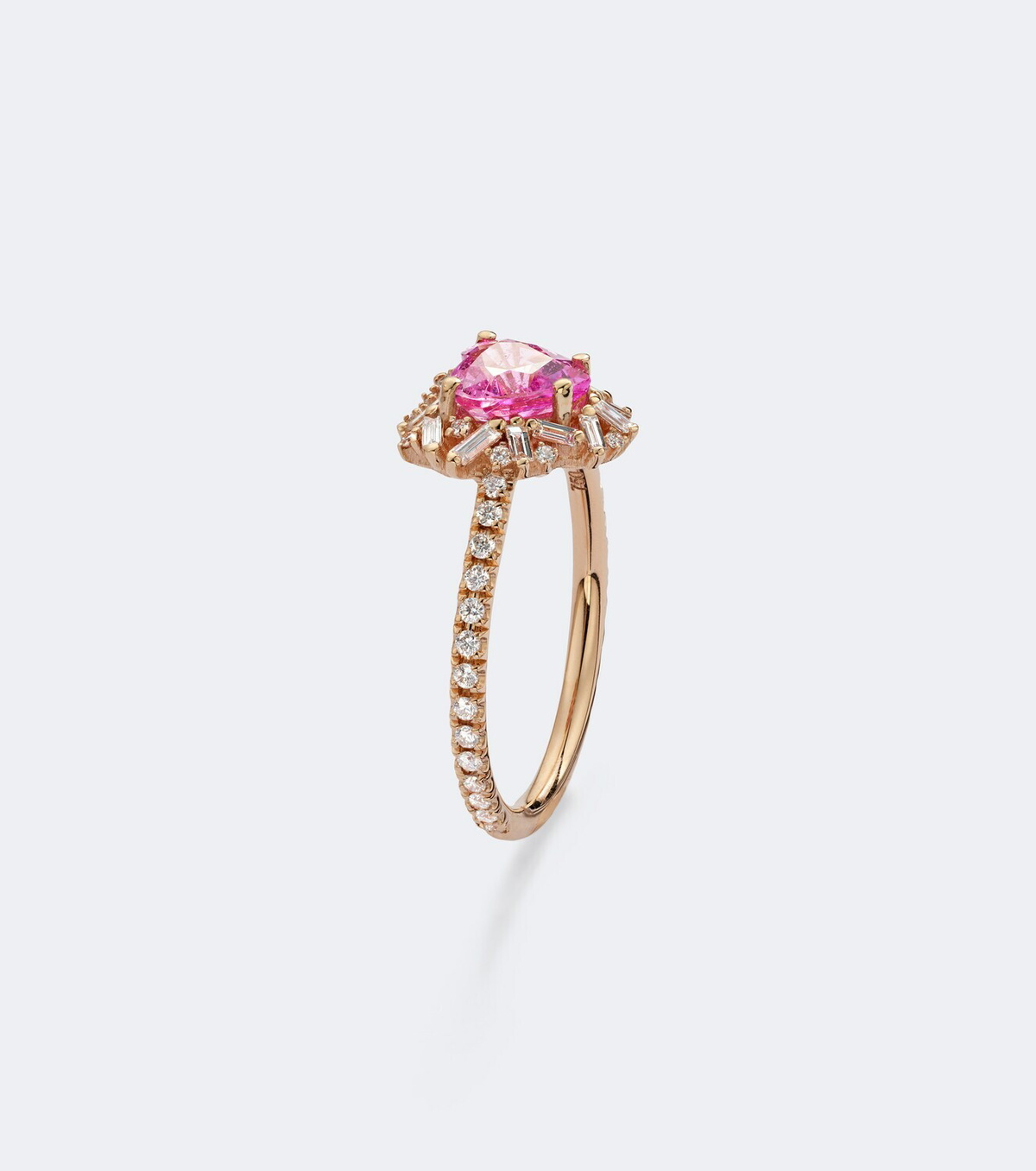 Suzanne Kalan 18kt rose gold ring with sapphire and diamonds
