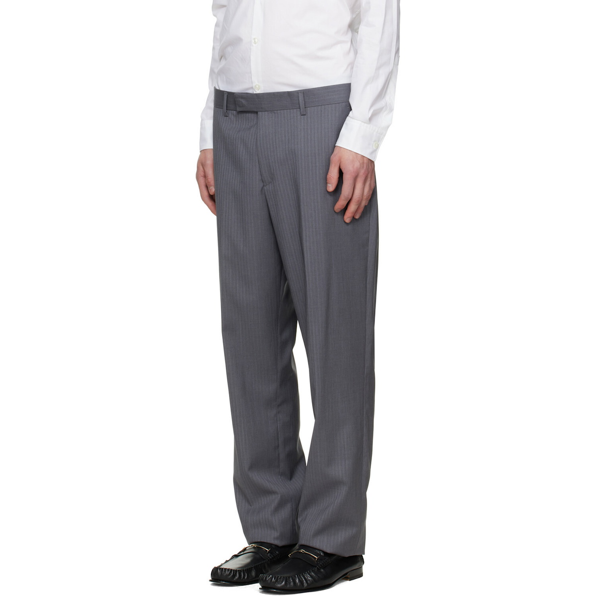 Paul Smith Gray 'The Soho' Tailored-Fit Pinstripe Wool Suit