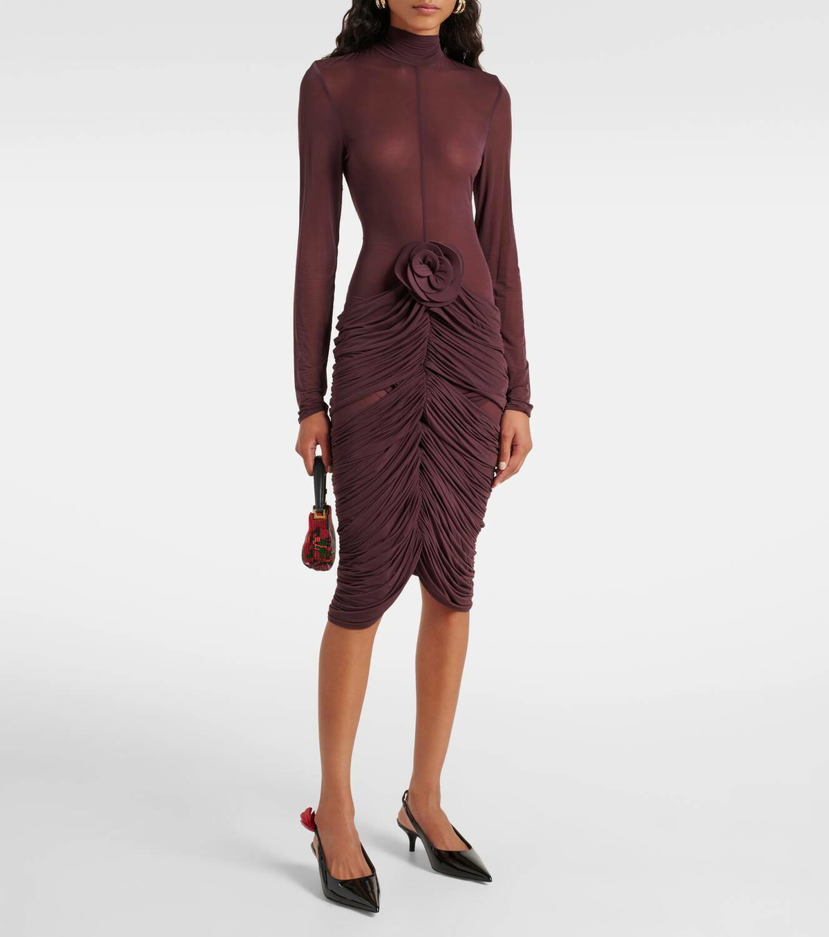 fashion nova midi dress Sofia Seamless upto50all Women's Buxom Couture Casual Color:Dark red