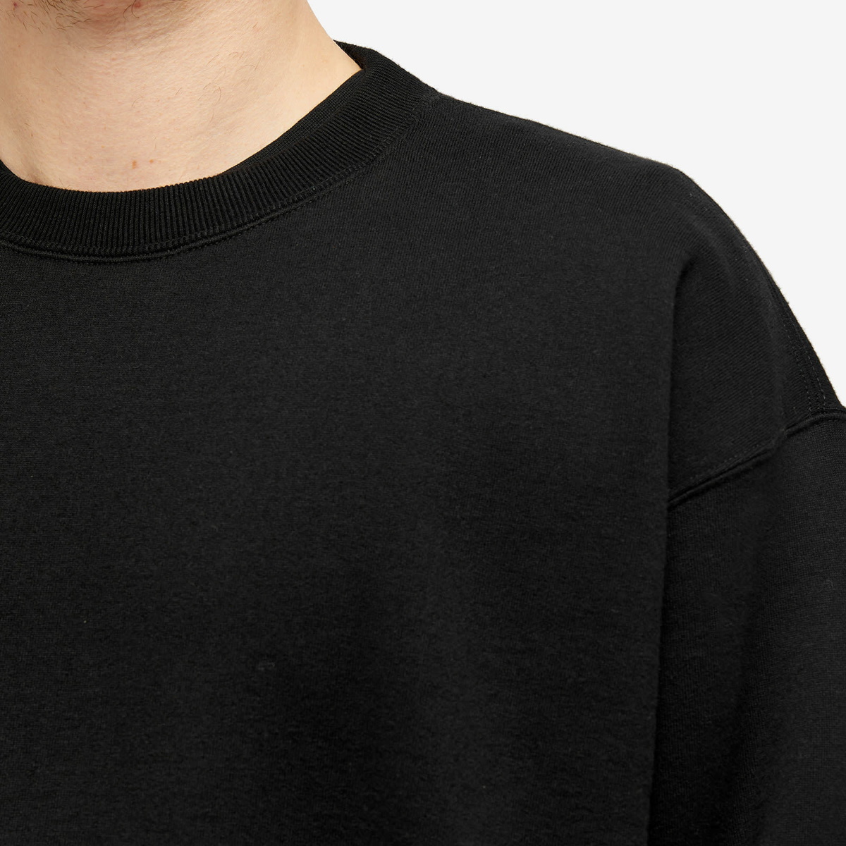 AURALEE: Black Crewneck Sweater