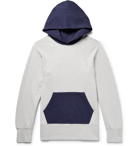 visvim - Colour-Block Mélange Loopback Cotton-Jersey Hoodie - Men - Light gray