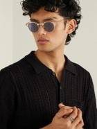 Garrett Leight California Optical - Oakwood Round-Frame Acetate and Gold-Tone Sunglasses