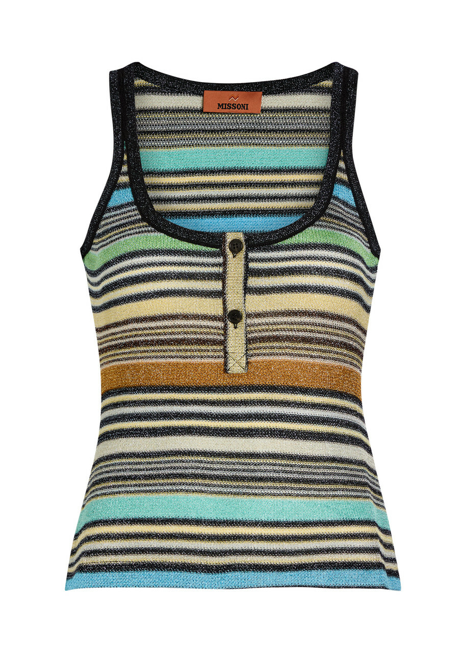 Missoni Striped Metallic-knit Tank top Multicoloured
