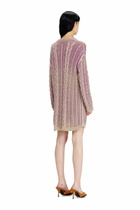 Diesel Short sweater dress in cable knit - Dresses Womens in Violet