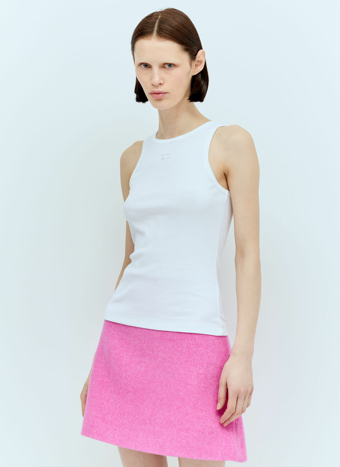 GANNI Soft Cotton Rib Tank Top