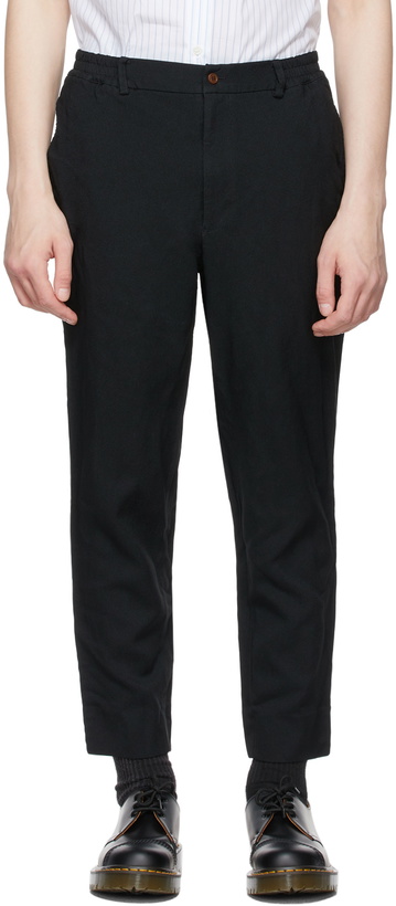 Photo: Comme des Garçons Homme Deux Black Garment-Dyed Trousers