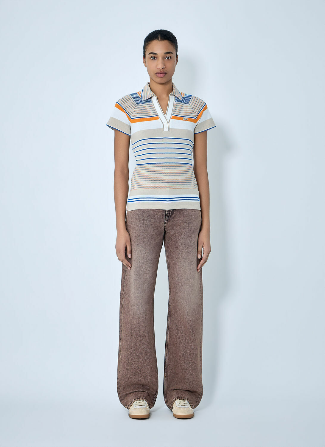 Lacoste Slim Fit Striped Piqué Polo Shirt
