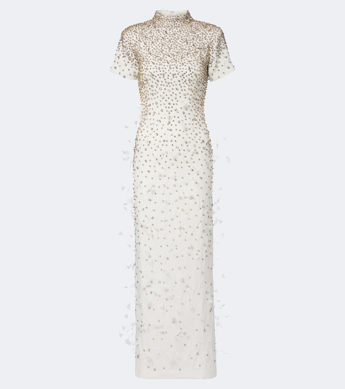 Là Fuori Seraphina embellished feather-trimmed gown