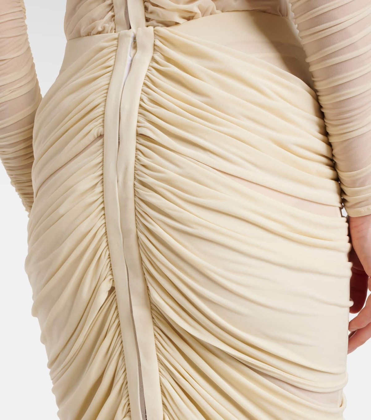 Magda Butrym Floral-appliqué ruched midi skirt