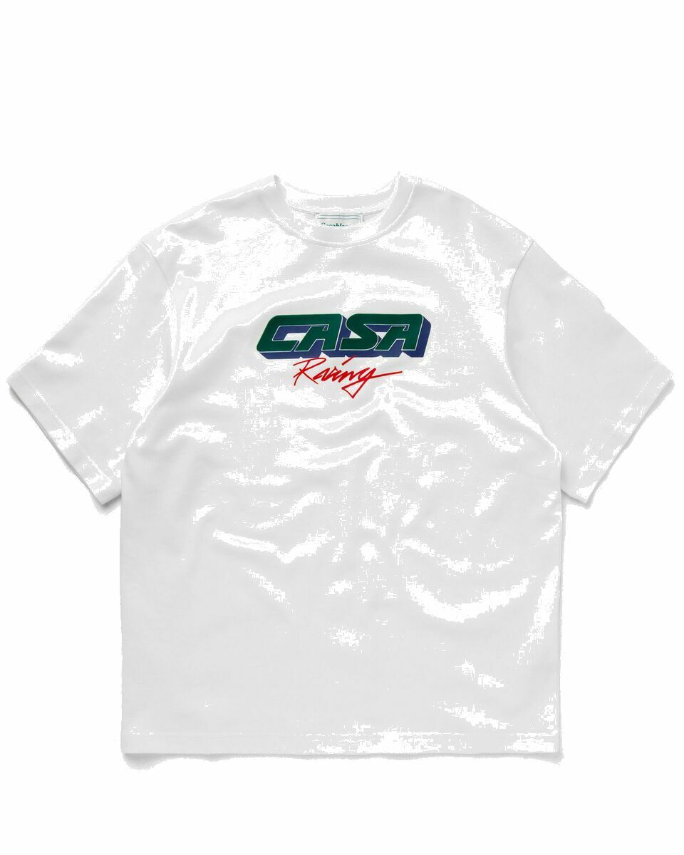 Photo: Casablanca Casa Racing 3 D Printed Oversized T Shirt White - Mens - Shortsleeves