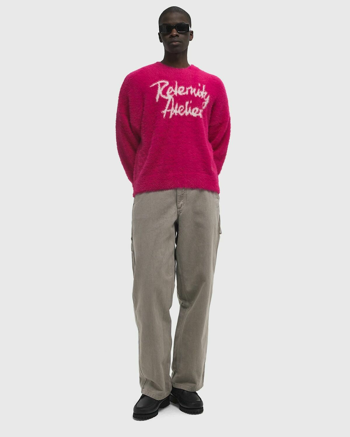 Reternity INTERWOVEN FURRY KNIT Purple Mens Pullover