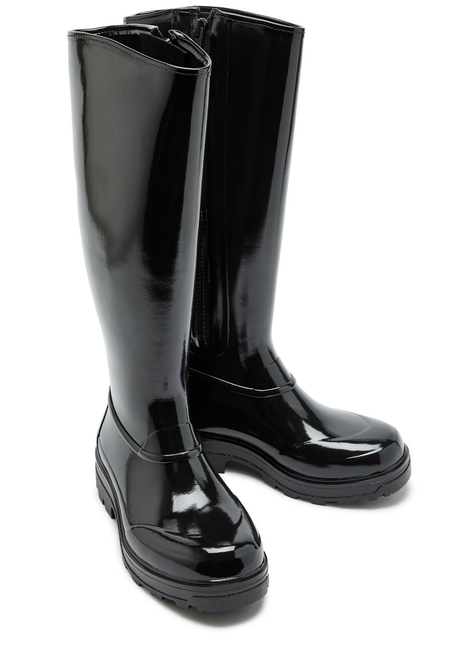 Kassl Editions X Tretorn Tijntje Glossed Rubber Wellington Boots Black