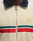 Sergio Tacchini SPENCER VELOUR TRACK TOP Beige Mens Track Jacket