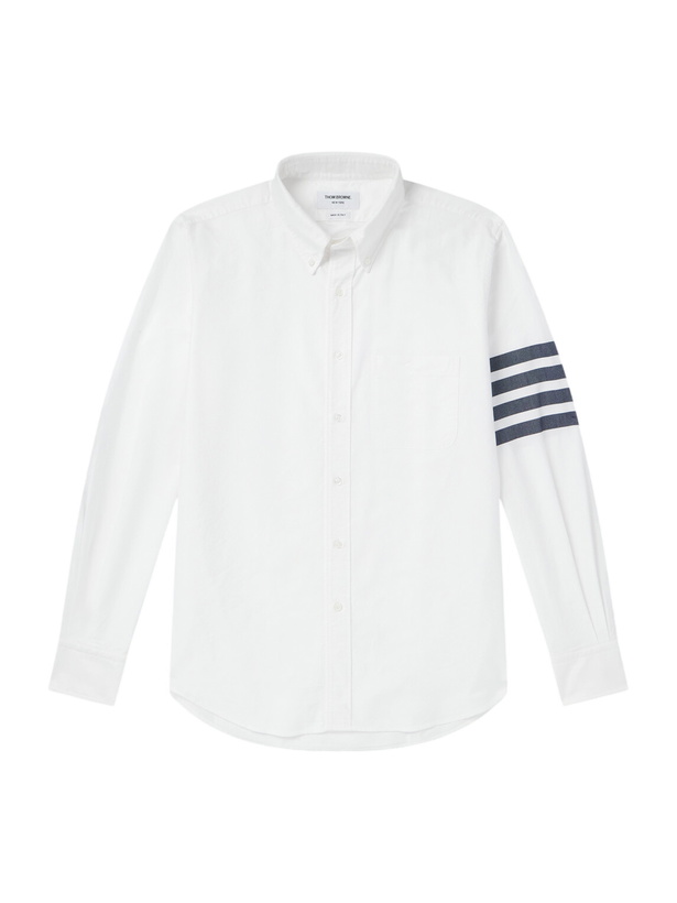 Photo: Thom Browne - Striped Cotton Shirt - White
