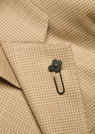 Lardini Houndstooth Wool and Cotton-blend Blazer Tan