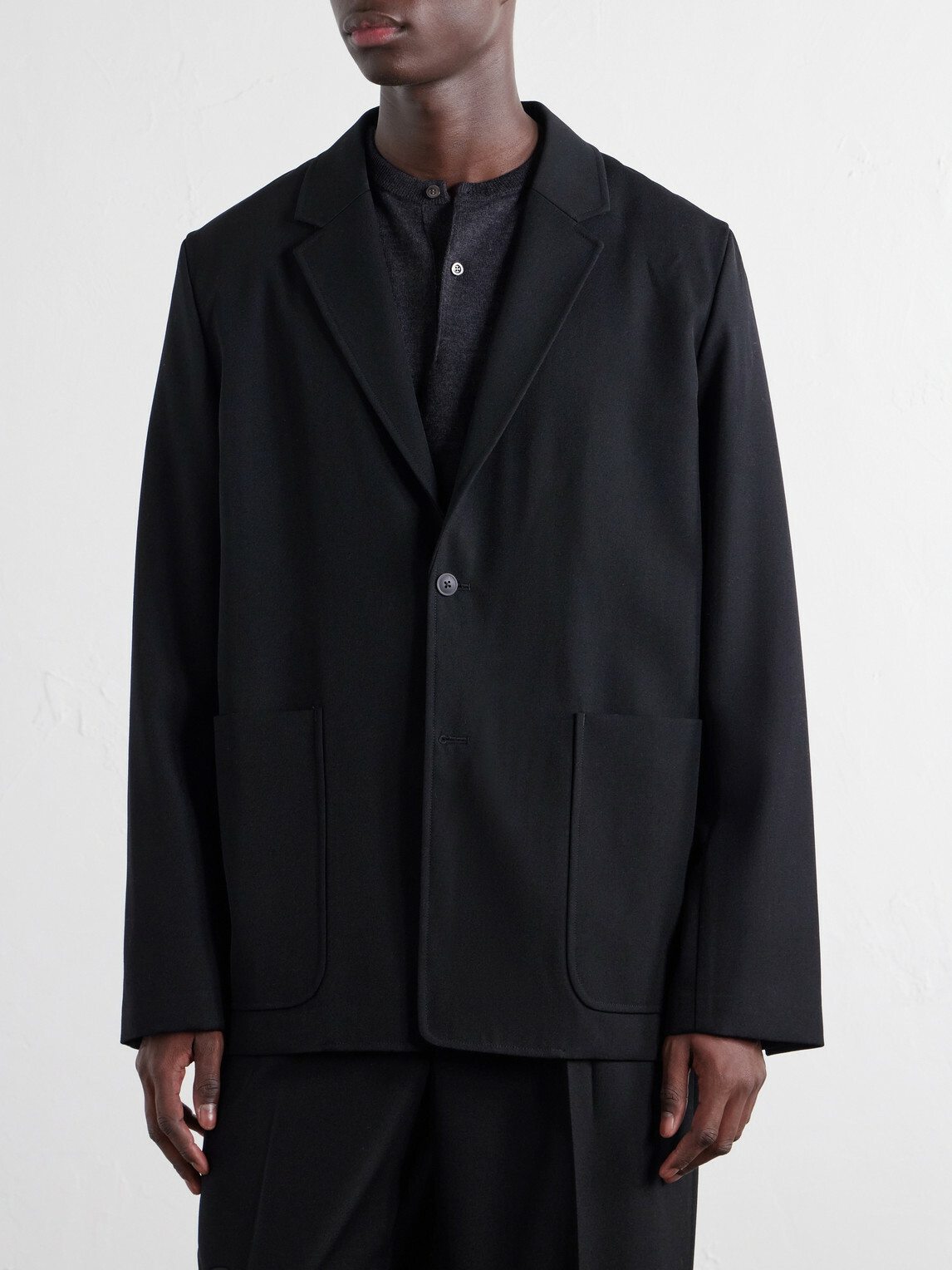 ATON - Wool-Twill Suit Jacket - Black