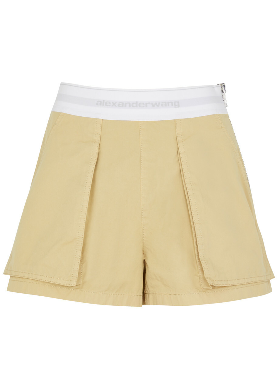 Alexander Wang Logo-jacquard Cotton Cargo Shorts Beige