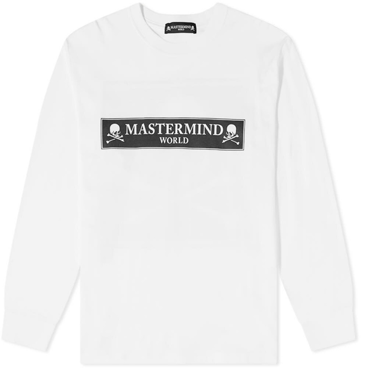 Photo: MASTERMIND WORLD Men's Long Sleeve Regular Box Logo T-Shirt in White