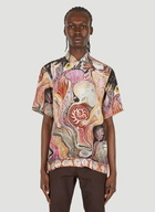 Abstract Motif Short Sleeve Shirt in Beige