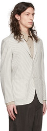 Ring Jacket White & Gray Wool Blazer