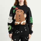 SKIMS Women's x CPFM Cotton Fleece Classic Hoodie in Onyx Gingerbread Print