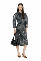 Diesel Patent-leather midi skirt with belt - Skirts Womens in Grey