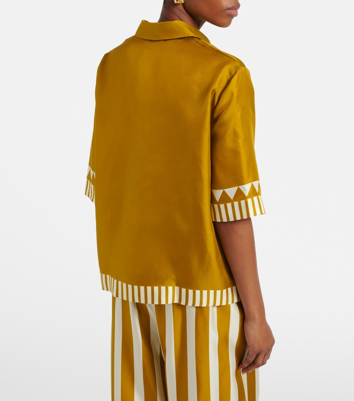 Eres Émeraude floral silk twill shirt