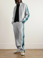 Marni - Striped Leather Track Jacket - Gray