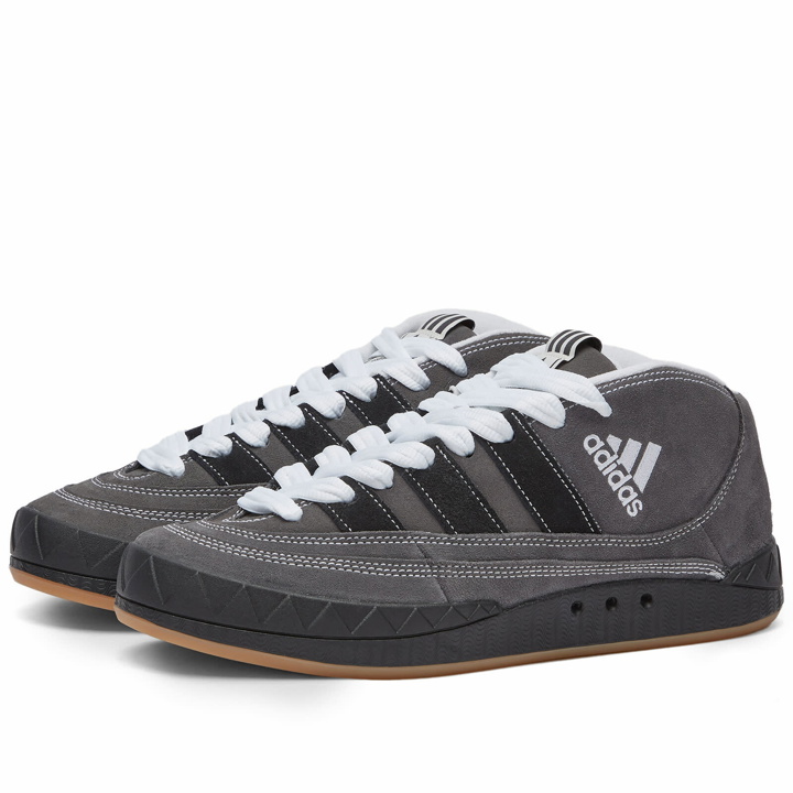 Photo: Adidas Men's YNuK Adimatic Mid Sneakers in Grey/Core Black