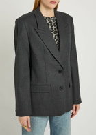 Anine Bing Ross Wool Blazer Dark Grey