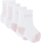 Givenchy Two-Pack Baby White & Pink Logo Socks