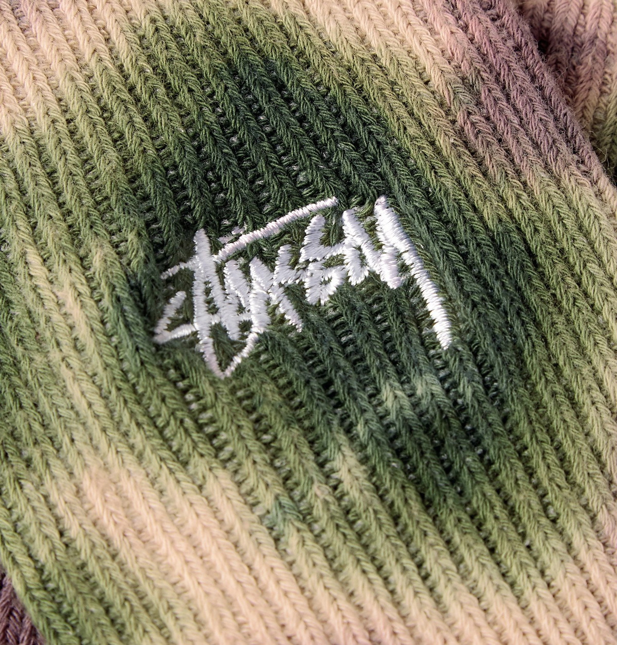 Stüssy - Tie-Dyed Ribbed Cotton-Blend Socks - Green Stussy