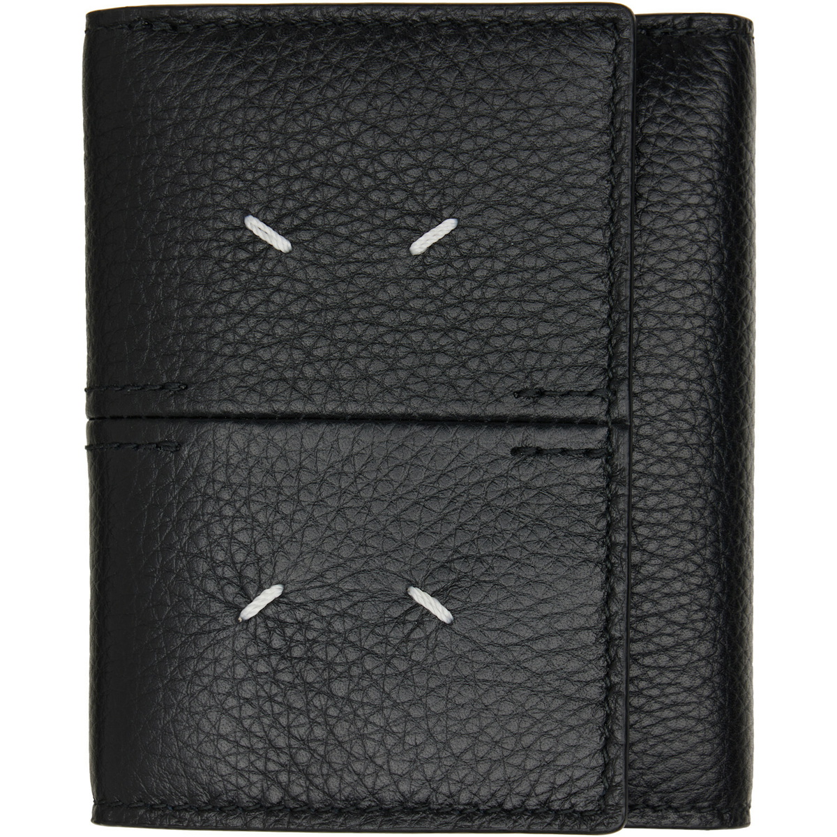 Maison Margiela Black Four Stitches Trifold Wallet