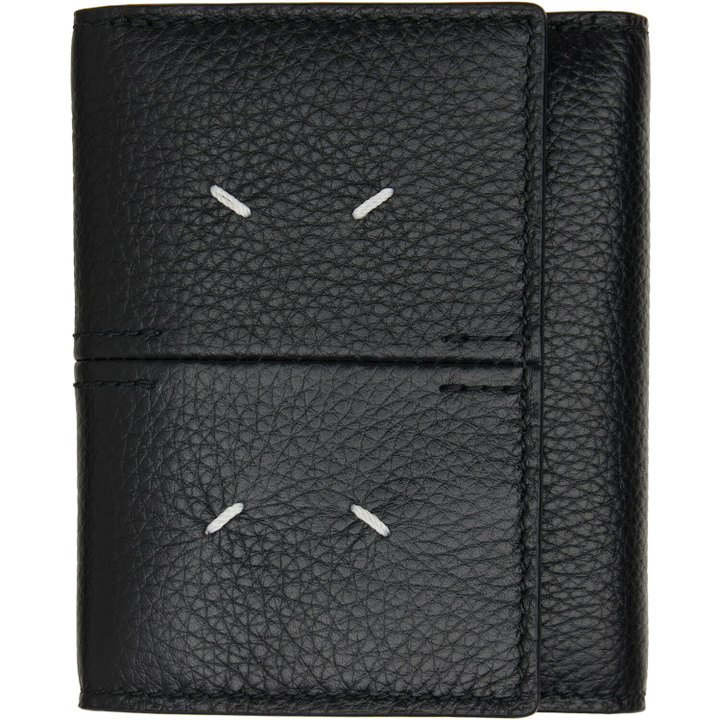 Photo: Maison Margiela Black Four Stitches Trifold Wallet